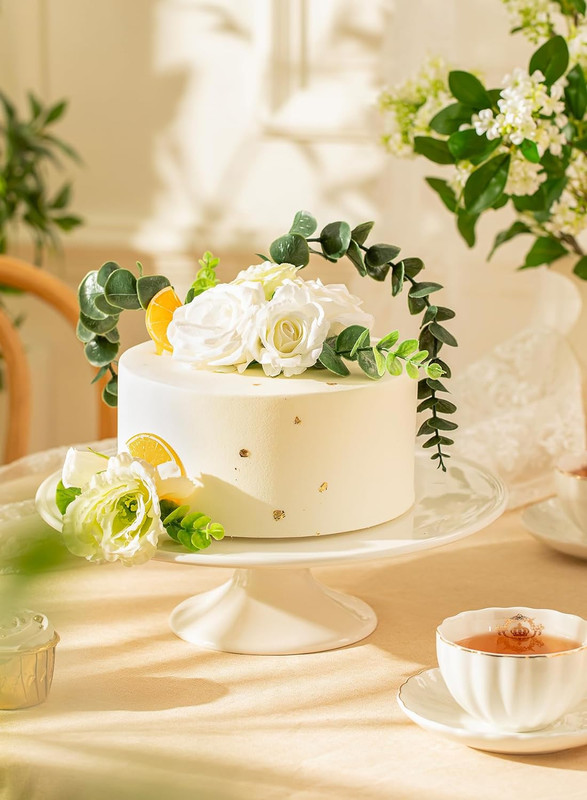 12-Inch Porcelain Cake Stand round Dessert Stand White Cupcake Stand for Parties gallery