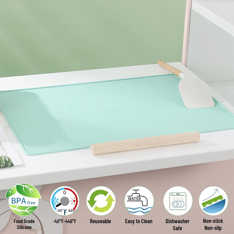 Silicone Baking Mat, 20"X28" Extra Large Non-stick 28"L x 20"W, Green gallery