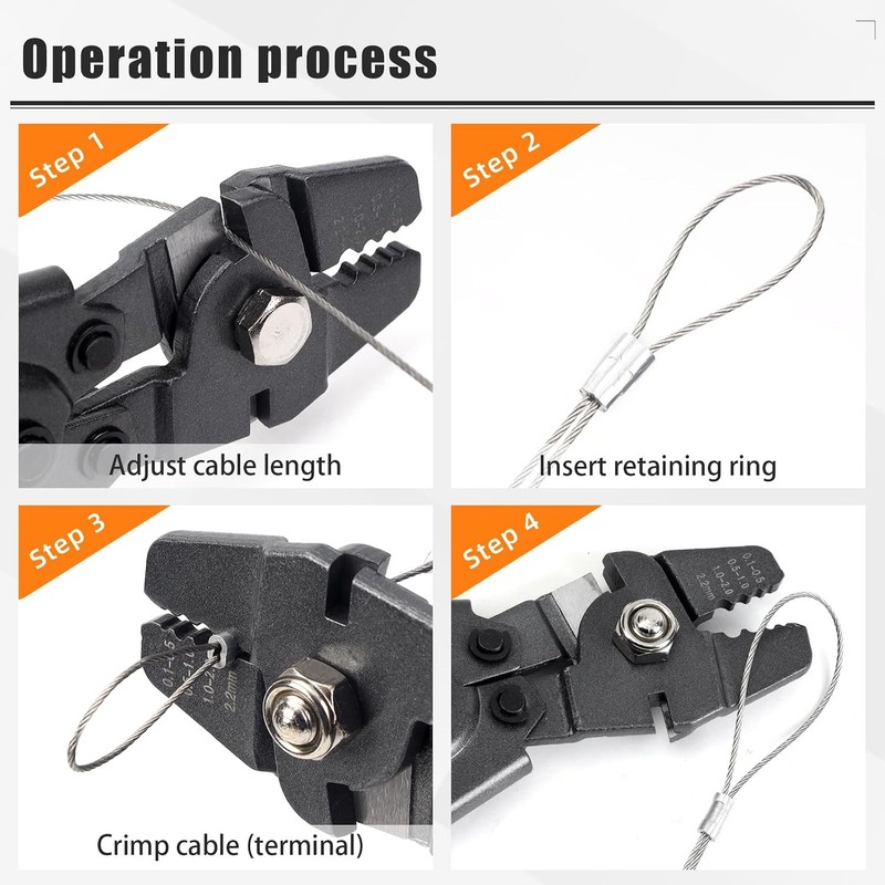 Wire Rope Swager 2-in-1 Crimping Tool & Cutter for Fishing Lines up to 2.2mm gallery