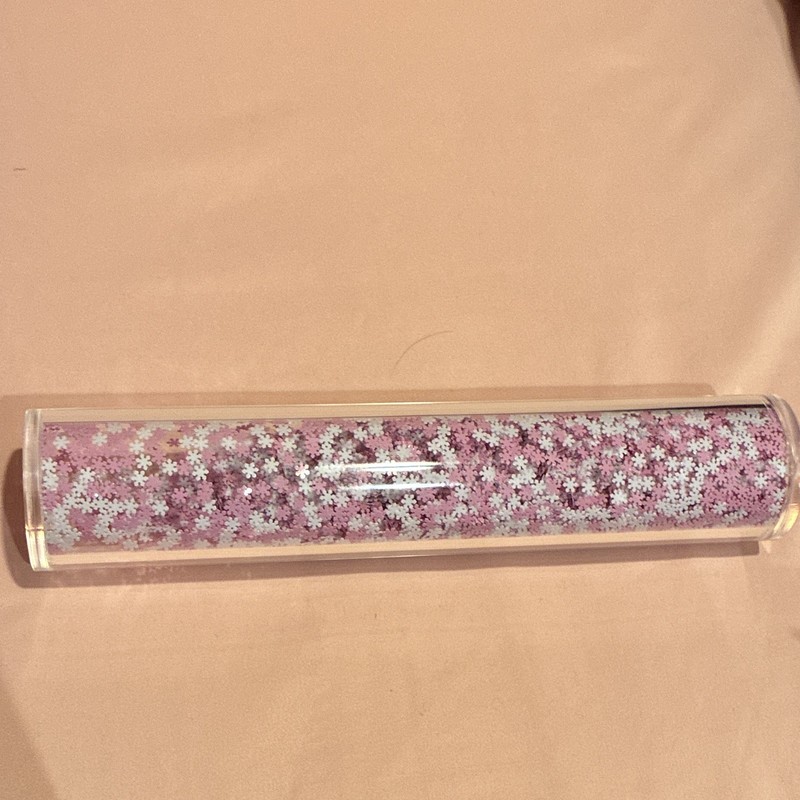 The Bakehouse Acrylic Rolling Pin With Pink And White Snowflakes