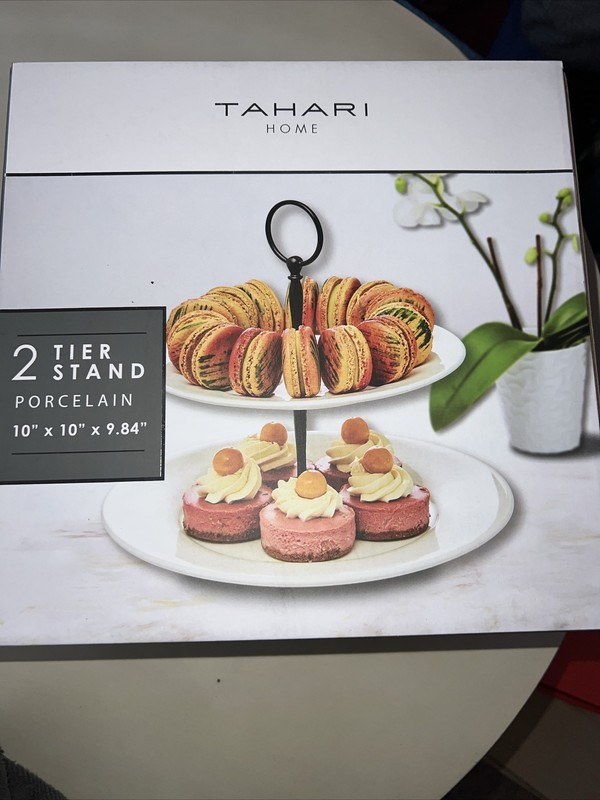 TAHARI HOME 2 Tier stand pocelain