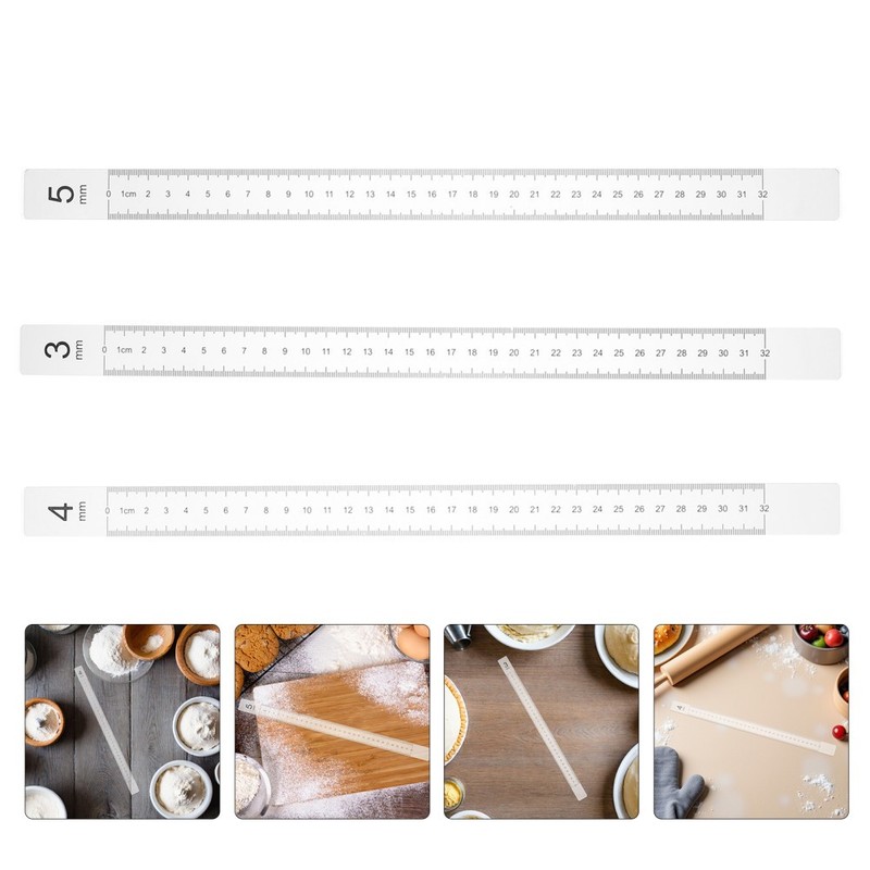 3 Pcs Baking Balance Ruler Dough Rolling Leveling for Cookie Pastry gallery