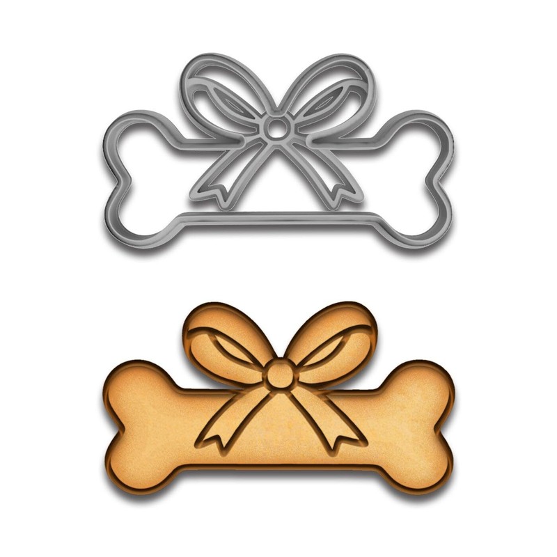 Dog Bone with Ribbon Cookie Cutter – 4×2.11 Inches, Perfect for Pet Lovers