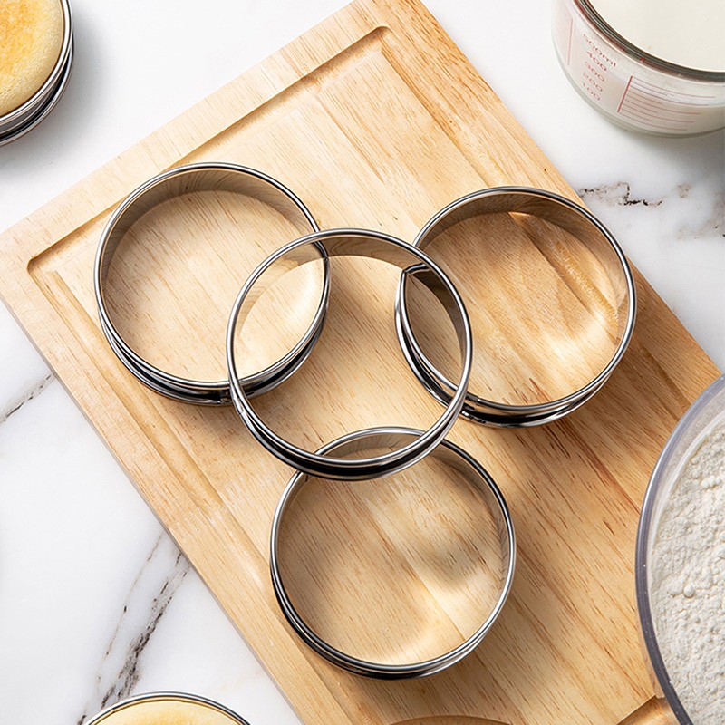 8/9/10CM English Muffin Rings Crumpet Rings Double Rolled Tart Ring Baking Tool gallery