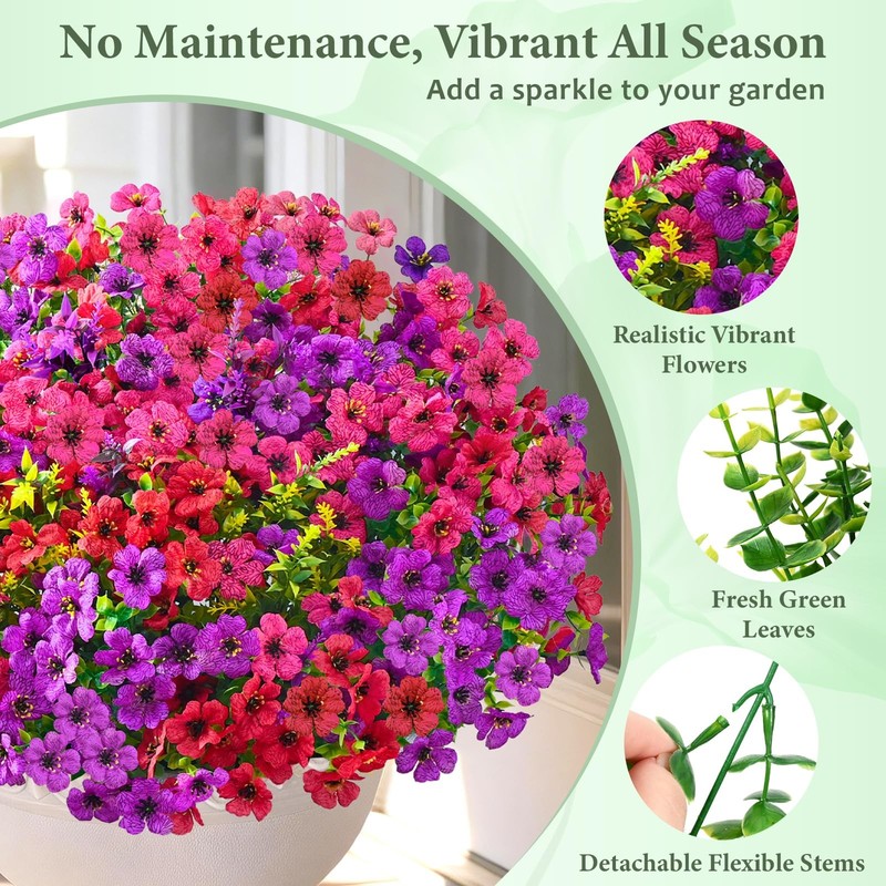 Bleum Cade Artificial Flowers For Outdoors 34 Bundles Uv Resistant Fake Outdoor gallery