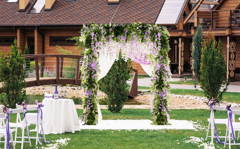 Wisteria Garland Artificial Flowers Wisteria Vine - 5Pcs Total 33ft ple gallery