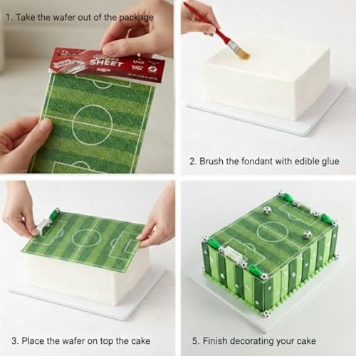 , Edible Field Cake Decoration, Edible Cake Toppers Decoration for Soccer gallery