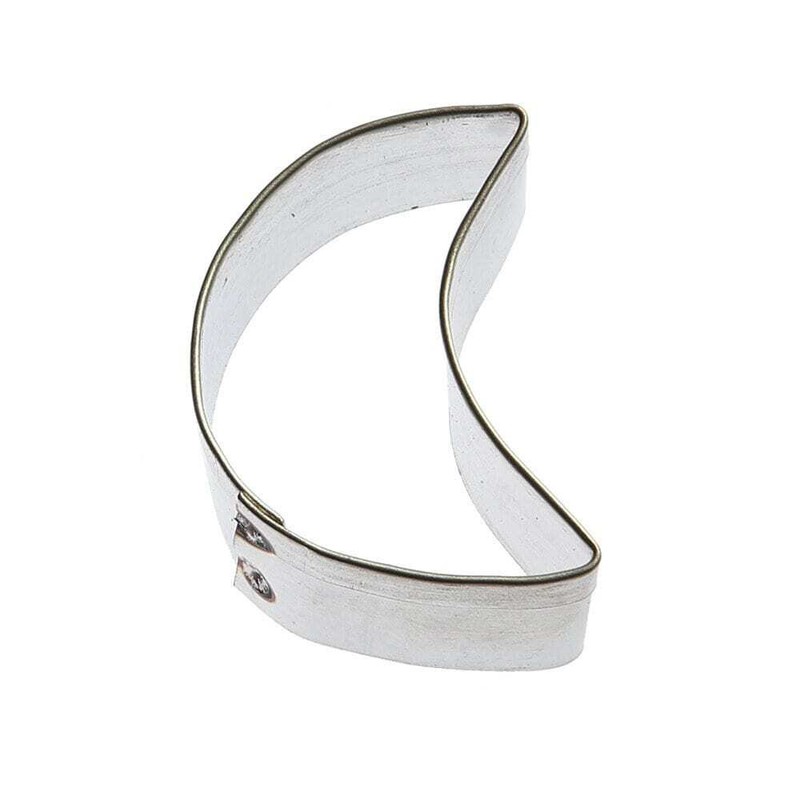 Mini Folk Crescent Moon Cookie Cutter 1.25” Metal