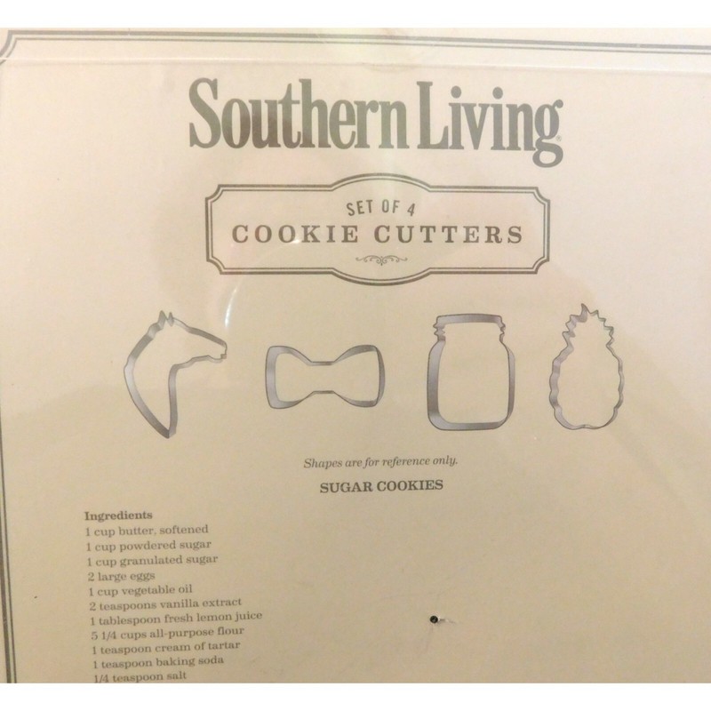 Southern Living Cookie Cutter Set Stainless Steel Horse Pineapple Bowtie Jar NEW gallery