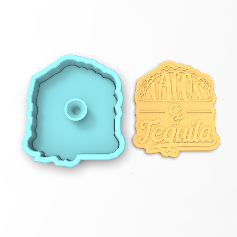 Tacos & Tequila Cookie Cutter & Stamp | Fiesta Taco Mexican Bachelorette Shower gallery