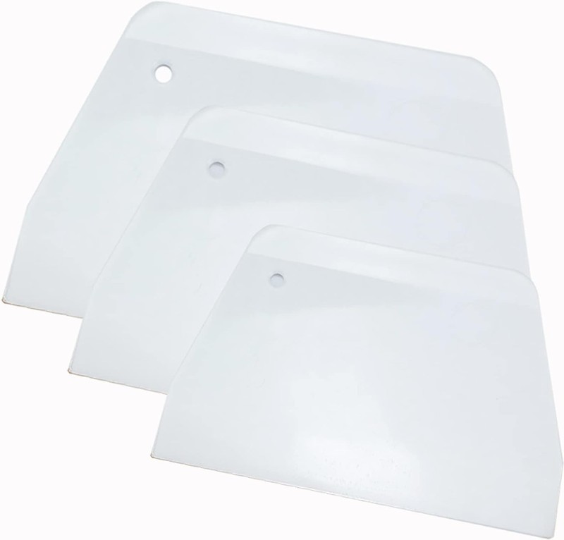 3 Piece Plastic Dough Scraper, Trapezoidal Bread Scraper Bowl