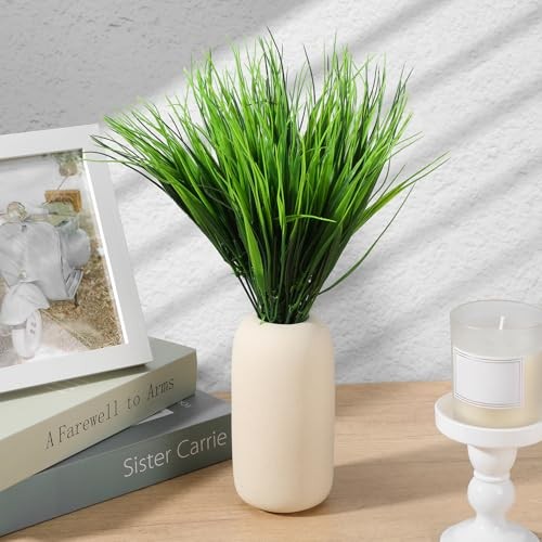 40 Bundles Artificial Grass Plants for Outdoors, UV Resistant Fake Grass Plant gallery