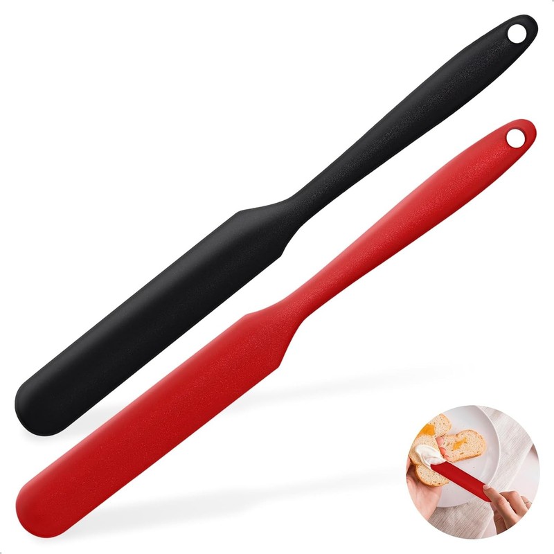 Silicone Jar Scraper with Long Handle, J Spreader for Peanut Butter,