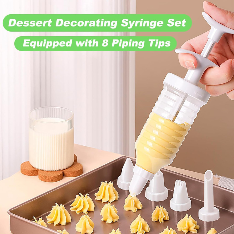 Dessert Decorating Syringe Set, Frosting Piping Kit, Cake Decorating Kit with Ca gallery