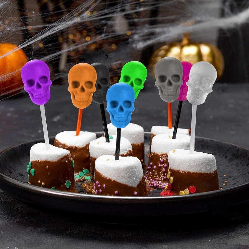 3 Pack Gummy Skull Silicone Candy Molds, Halloween Mini Skull Mold with 3 Droppe gallery
