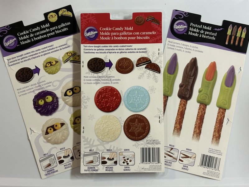 12 Rare Wilton Christmas and Halloween Candy Molds for Cookies, Pretzels, Pops