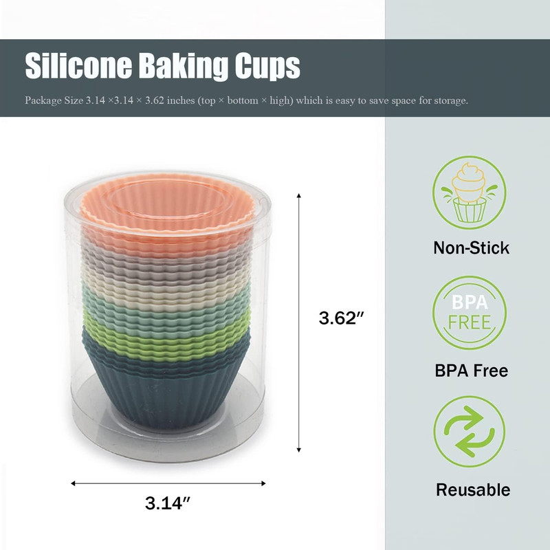 Moldes Silicona Cupcake Reutilizable 24 Pzs 7cm Antiadherente Muffin Multicolor gallery