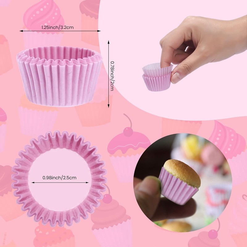 1 Inch Super Mini Cupcake papers Liners Baking Cups 1000 Pack Muffin Lining gallery
