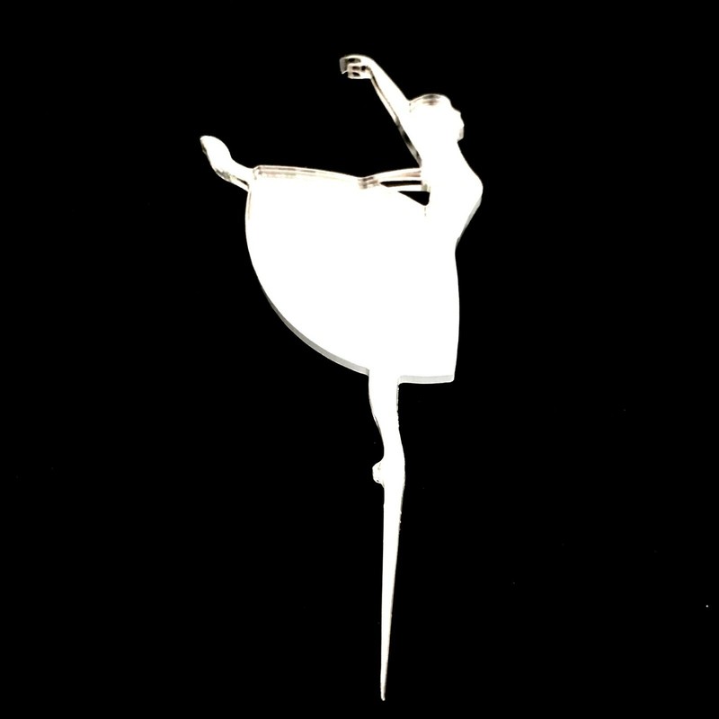 Ballerina Shaped Cake & Cupcake Toppers, Many Colours & Sizes, Plain or Engraved