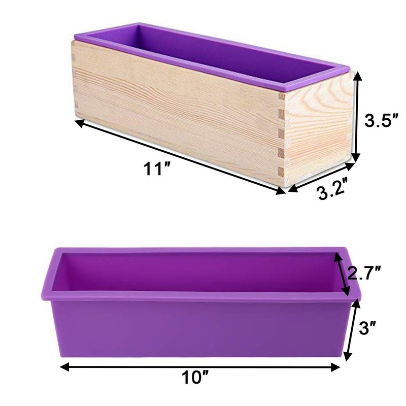 Ogrmar Silicone Soap Molds Kit-42 oz Wooden 11 x 3.5 x 3.2 inches, Purple gallery