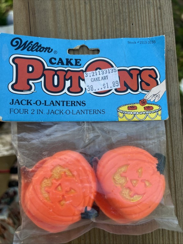 Wilton Jack O Lantern Put Ons Cake Vintage 1980 New Halloween Fall Pumpkin Top