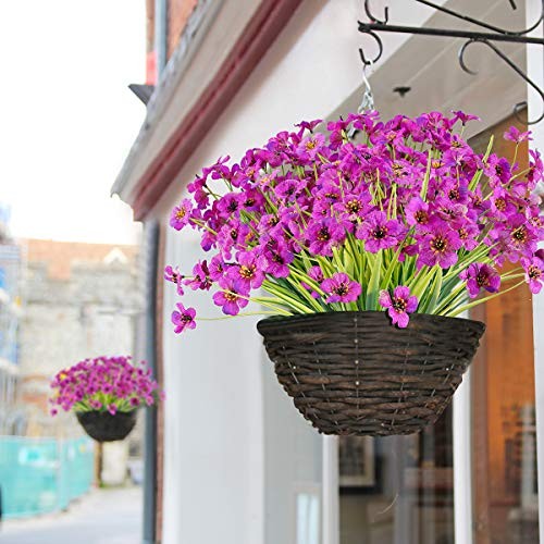 JEMONG 20 Bundles Artificial Flowers Outdoor UV Resistant Fake 20Bundles Purple gallery