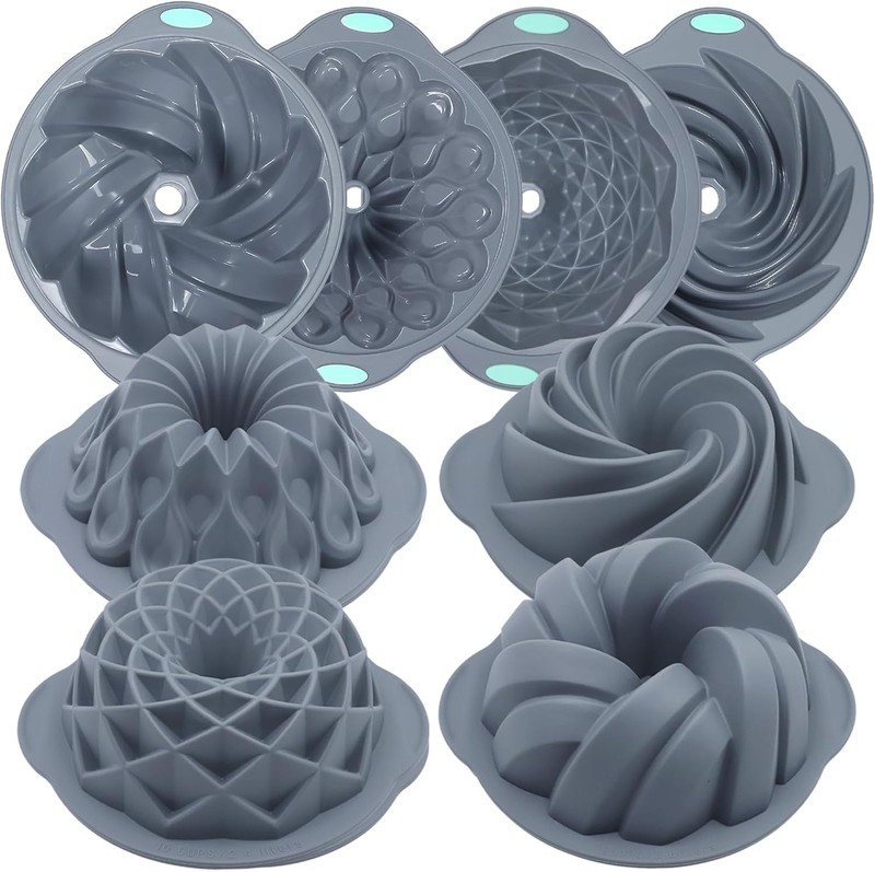 “Moldes de silicona acanalados para pasteles, moldes de tubo para hornear “