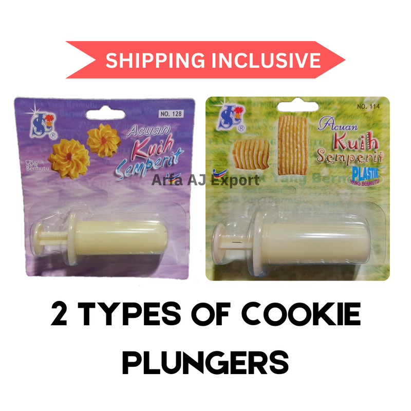 SET OF 2 Pineapple Jam Tart Mold Nastar Semperit Plunger & Eid Cookies Tools