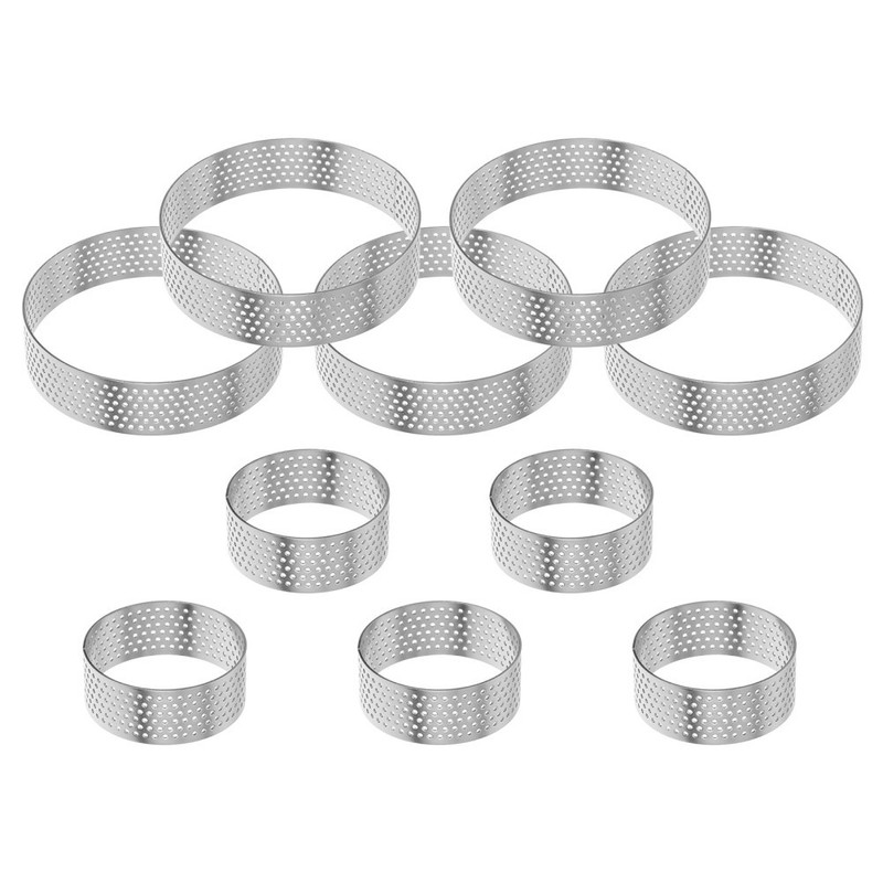 10 Pcs Cake Tart Molds for Baking Metal Pastry Fruit Mousse gallery