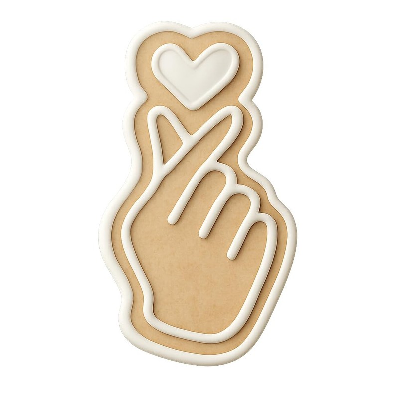 Finger Heart Hand Cookie Cutter & Stamp, Fondant & Clay - 2.2x4 gallery