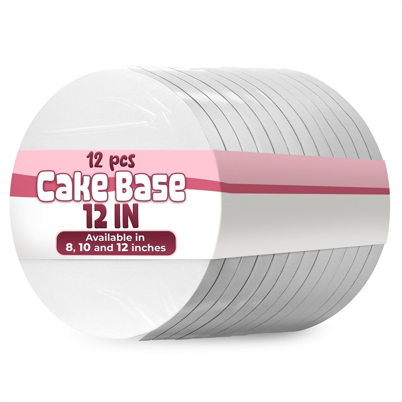 Set of 12 Cake Boards 12 inch Round - 1/2" Thick White Cake Drums 12 inch Rou...