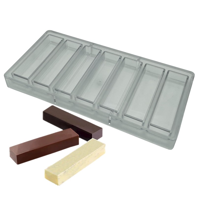 7-Cavities Chocolate Covered Gralona Bar Mold Tectangle Energy Bar Mould Poly…