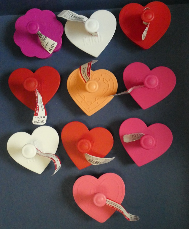 NEW, UNUSED LOT OF 10 VALENTINE'S DAY 3" COOKIE STAMPERS - 9 HEARTS + FLOWER gallery
