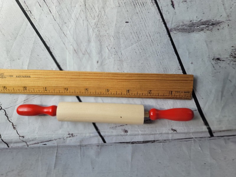 Lot of 12 Kids Wooden Mini Rolling Pins with Red Handles - New gallery