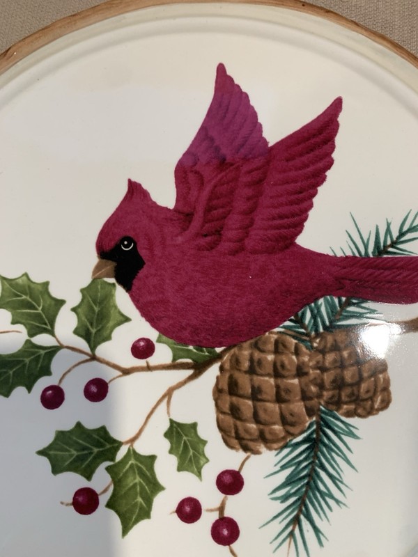 Sonoma Knollwood Hot Plate Holder Cake Plate Holder Cardinal Winter Theme gallery
