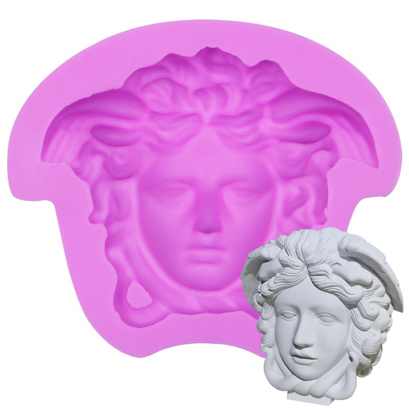 Medusa Fondant Molds, Mythology Goddess Chocolate Baking Mold, XL, Purple