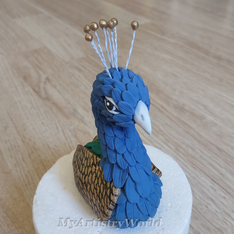 Edible Peacock cake topper. No tail included, it can be ordered separately! gallery