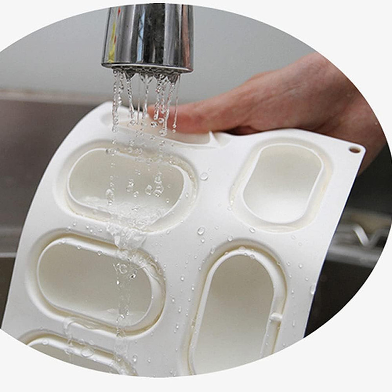 8 Slots 3D Oval Shape Silicone Soap Mould Handmade Jelly Maker Cake Mold Tool gallery