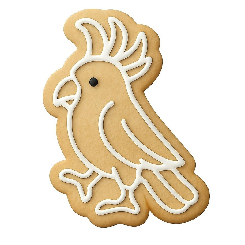 Playful Cockatoo Cookie Cutter & Stamp - 4x2.7 Fun Kitchen Baking gallery