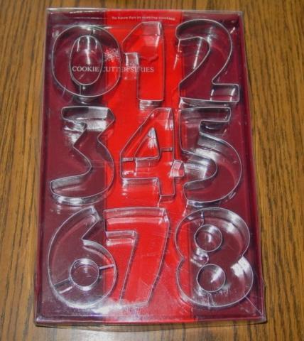 (9) Education “NUMBERS” CHRISTMAS Metal COOKIE CUTTERS Set -Learning Youth Child