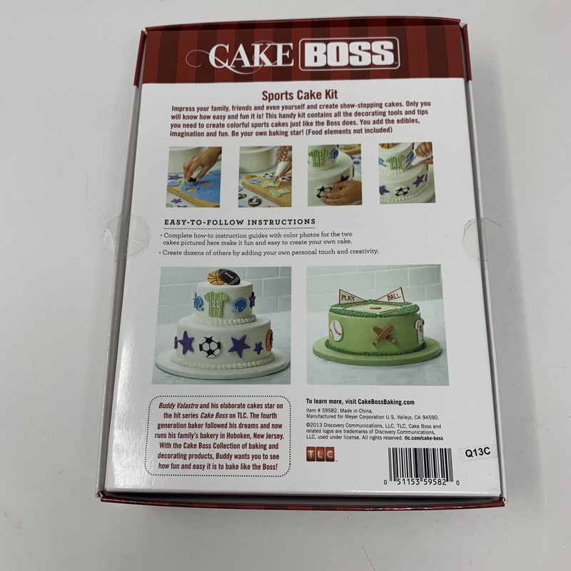Cake Boss Sports Cake Kit 28 Pieces Cutters Icing Bags Tips Imprint Mats gallery