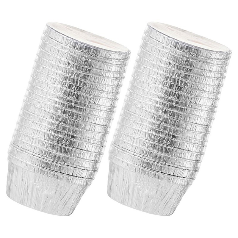 30Pcs Plated Silver Foil Egg Tart Cups and Muffin Baking Molds for Kitchen Use gallery