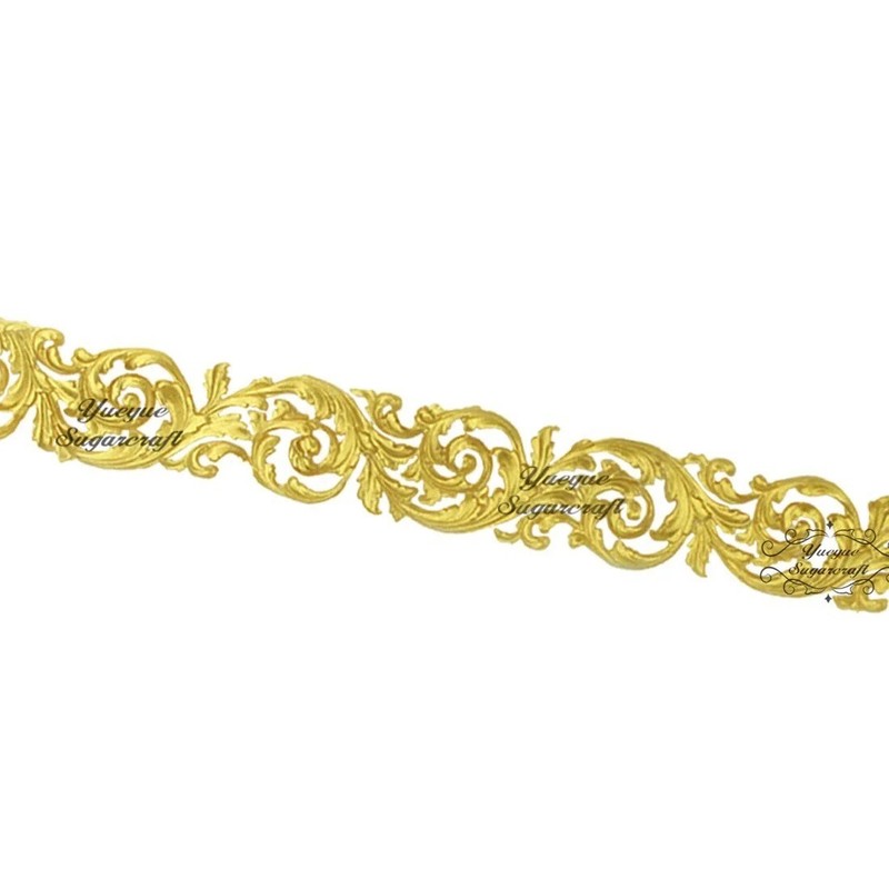 Long Border Baroque Curlicues Scroll Lace Silicone Mold Fondant Sugarcraft Mould gallery