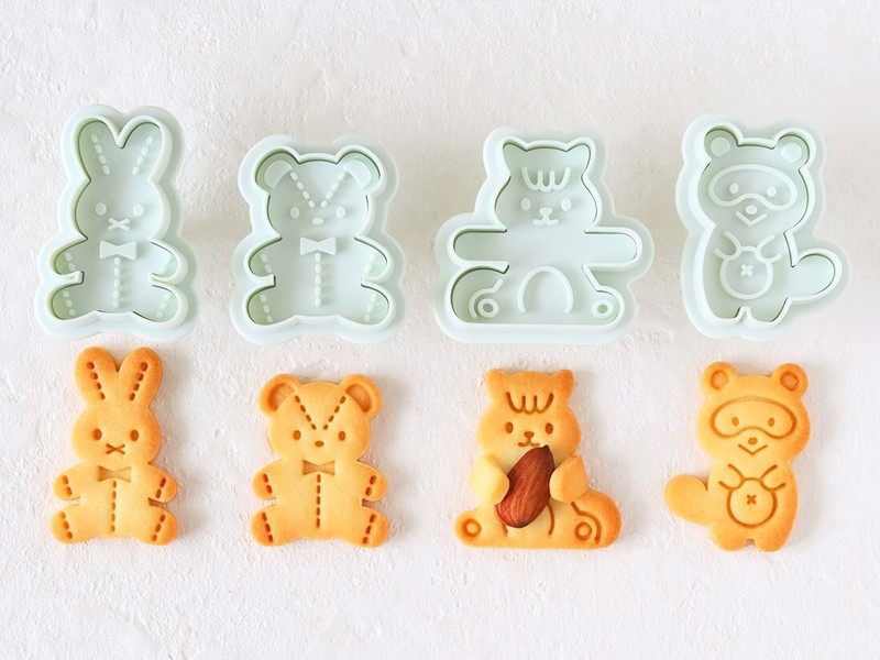 Japanese Friends of the Forest animal Cookie Mold cutter mold Cotta set of 4