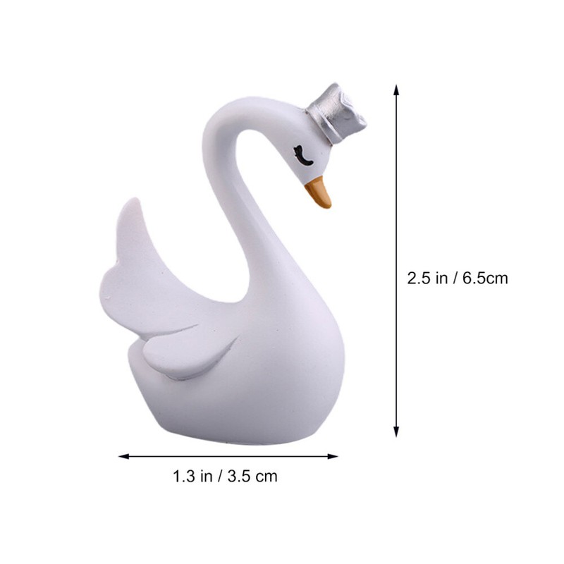 2PCS Swan Cake Topper Birthday Cake Topper Crown Swan Cake Decor Desktop Decor gallery