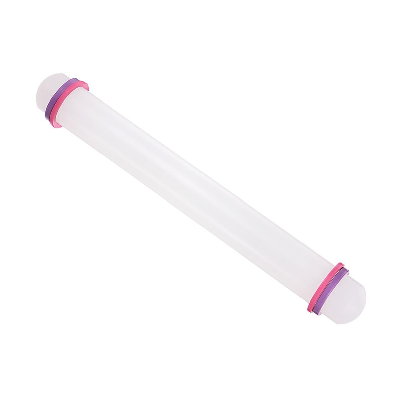 Fondant Rolling Pin, 13″ Length, PP Plastic Non-Stick Guide Rings Fondant Rol…