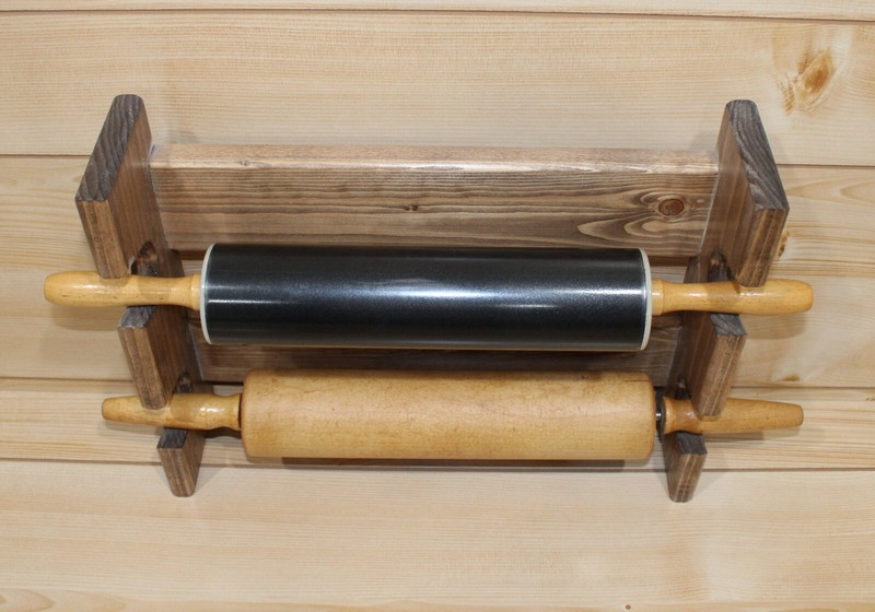 Rolling Pin Rack – Rolling Pin Rack for 2 – Wooden Rolling Pin Rack – Wall Mount gallery