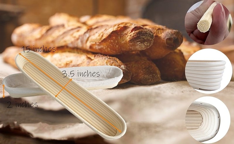 Round Bread Banneton Proofing Basket Kit Bowl Set of 2 Sourdough Natural gallery