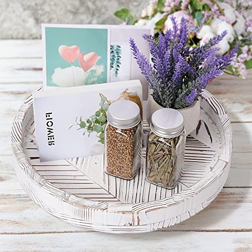 Rustic Farmhouse Wood Lazy Susan Turntable for Table, 12 Inch Farmhouse White gallery