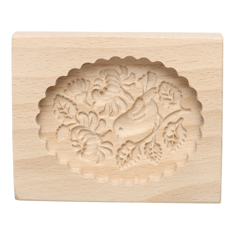 Wooden Cookie Mould 3.94″x3.15″ Wooden Cookie Biscuit Mould Bird Carved